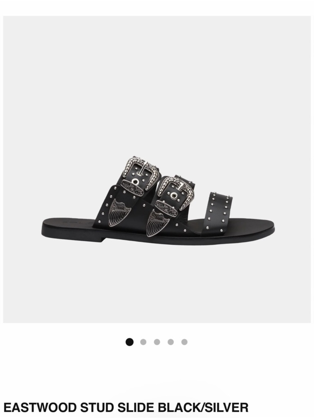 Sol Sana Eastwood Stud Slide - Black/Silver